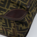 FENDI Zucca Canvas Hand Bag Black Brown Auth ep13634-12