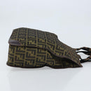FENDI Zucca Canvas Hand Bag Black Brown Auth ep13634-4