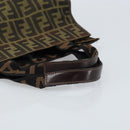 FENDI Zucca Canvas Hand Bag Black Brown Auth ep13634-7