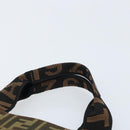 FENDI Zucca Canvas Hand Bag Black Brown Auth ep13634-8