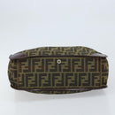 FENDI Zucca Canvas Hand Bag Black Brown Auth ep13634-9