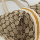GUCCI GG Canvas Sherry Line Hand Bag Beige Gold 137396 Auth ep13635-14
