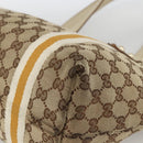 GUCCI GG Canvas Sherry Line Hand Bag Beige Gold 137396 Auth ep13635-15
