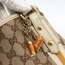 GUCCI GG Canvas Sherry Line Hand Bag Beige Gold 137396 Auth ep13635-10