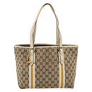 GUCCI GG Canvas Sherry Line Hand Bag Beige Gold 137396 Auth ep13635-13