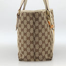 GUCCI GG Canvas Sherry Line Hand Bag Beige Gold 137396 Auth ep13635-3