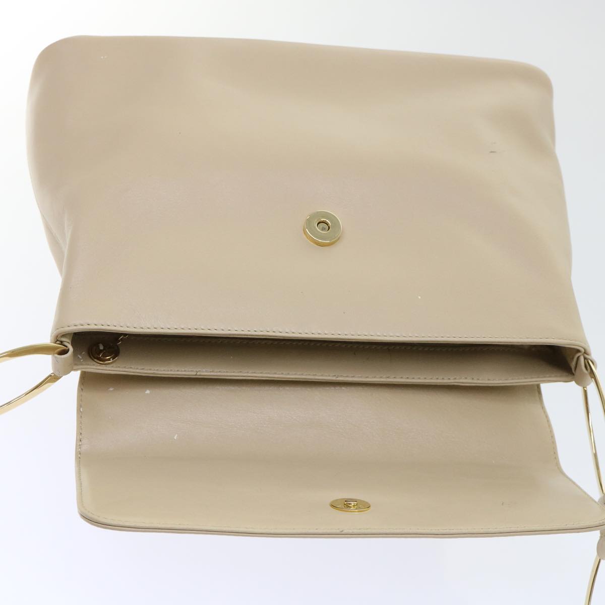 GUCCI Shoulder Bag Leather Beige 001•3444•180 Auth ep1364