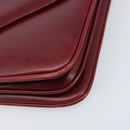 GUCCI Horsebit Shoulder Bag Leather Red Gold Auth ep13642-10