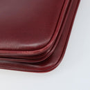 GUCCI Horsebit Shoulder Bag Leather Red Gold Auth ep13642-12