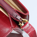 GUCCI Horsebit Shoulder Bag Leather Red Gold Auth ep13642-20