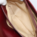 GUCCI Horsebit Shoulder Bag Leather Red Gold Auth ep13642-21