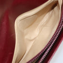 GUCCI Horsebit Shoulder Bag Leather Red Gold Auth ep13642-22