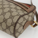 GUCCI GG Supreme Web Sherry Line Bag PVC Beige Gold 001 44 6655 Auth ep13643-14
