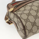 GUCCI GG Supreme Web Sherry Line Bag PVC Beige Gold 001 44 6655 Auth ep13643-15