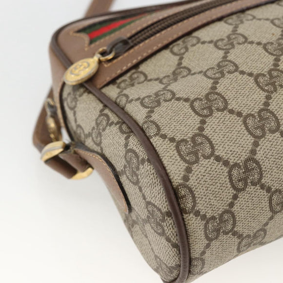 GUCCI GG Supreme Web Sherry Line Bag PVC Beige Gold 001 44 6655 Auth ep13643