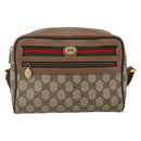 GUCCI GG Supreme Web Sherry Line Bag PVC Beige Gold 001 44 6655 Auth ep13643-13
