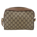 GUCCI GG Supreme Web Sherry Line Bag PVC Beige Gold 001 44 6655 Auth ep13643-2