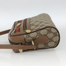 GUCCI GG Supreme Web Sherry Line Bag PVC Beige Gold 001 44 6655 Auth ep13643-3