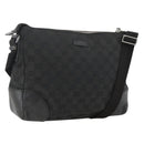 GUCCI GG Canvas Shoulder Bag Black Silver 114273 Auth ep13647-1