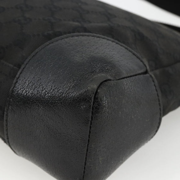 GUCCI GG Canvas Shoulder Bag Black Silver 114273 Auth ep13647