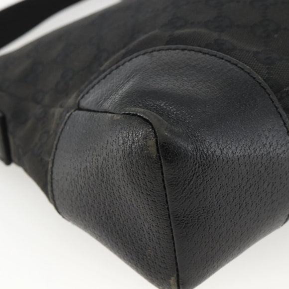 GUCCI GG Canvas Shoulder Bag Black Silver 114273 Auth ep13647