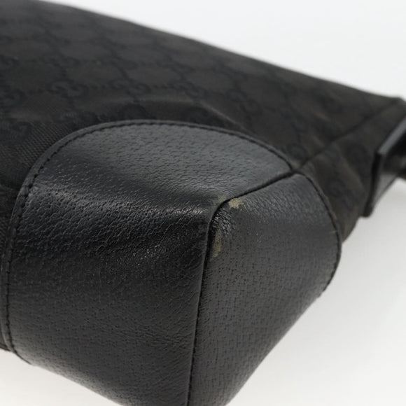 GUCCI GG Canvas Shoulder Bag Black Silver 114273 Auth ep13647