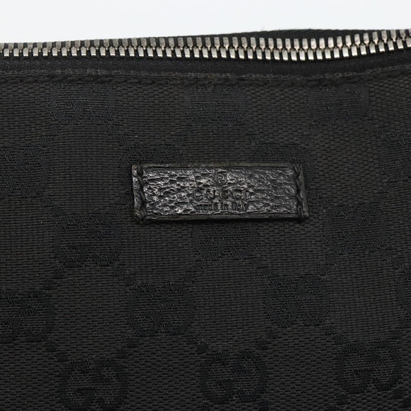 GUCCI GG Canvas Shoulder Bag Black Silver 114273 Auth ep13647