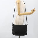GUCCI GG Canvas Shoulder Bag Black Silver 114273 Auth ep13647-23
