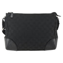 GUCCI GG Canvas Shoulder Bag Black Silver 114273 Auth ep13647-2