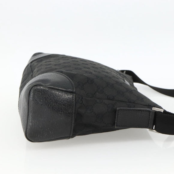 GUCCI GG Canvas Shoulder Bag Black Silver 114273 Auth ep13647