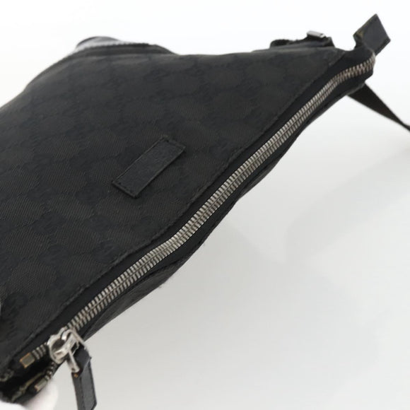 GUCCI GG Canvas Shoulder Bag Black Silver 114273 Auth ep13647