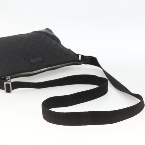 GUCCI GG Canvas Shoulder Bag Black Silver 114273 Auth ep13647