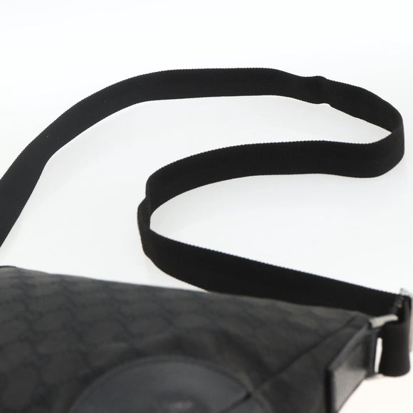 GUCCI GG Canvas Shoulder Bag Black Silver 114273 Auth ep13647