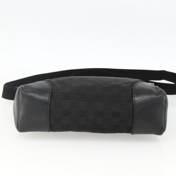 GUCCI GG Canvas Shoulder Bag Black Silver 114273 Auth ep13647