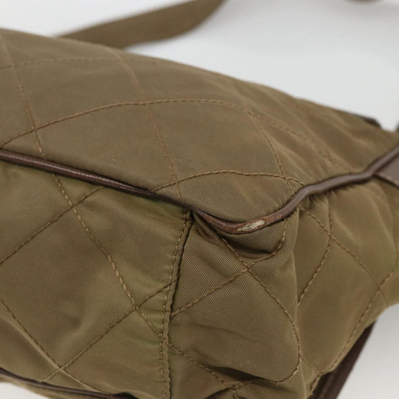 PRADA Shoulder Bag Nylon Brown Silver Auth ep13655