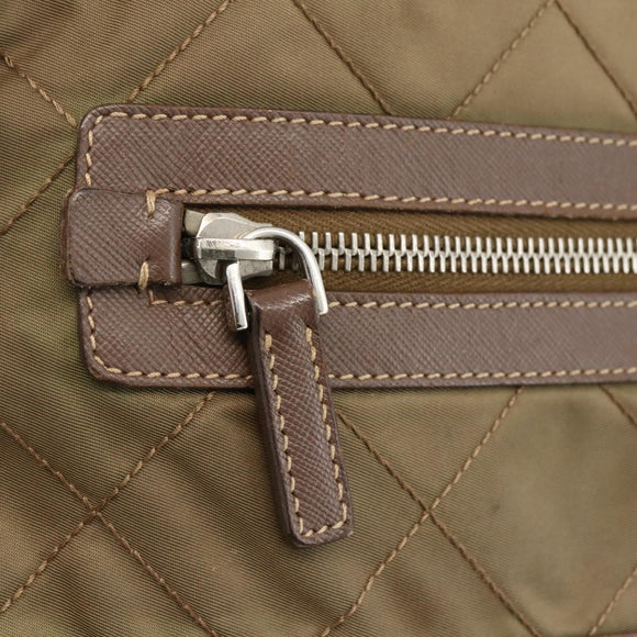 PRADA Shoulder Bag Nylon Brown Silver Auth ep13655