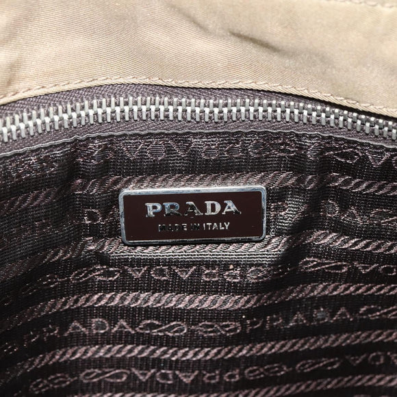 PRADA Shoulder Bag Nylon Brown Silver Auth ep13655