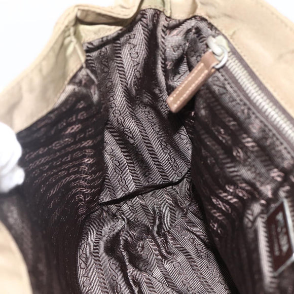 PRADA Shoulder Bag Nylon Brown Silver Auth ep13655