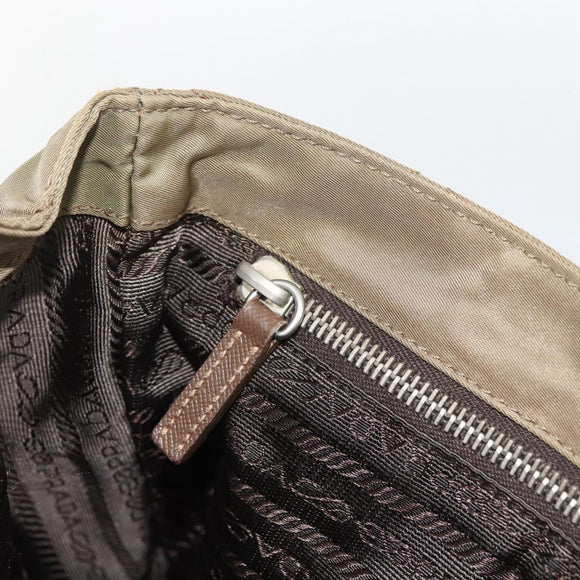 PRADA Shoulder Bag Nylon Brown Silver Auth ep13655