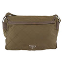 PRADA Shoulder Bag Nylon Brown Silver Auth ep13655-2