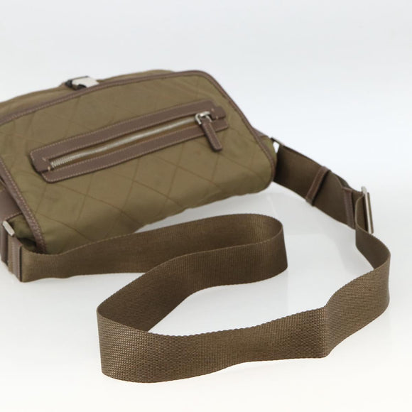PRADA Shoulder Bag Nylon Brown Silver Auth ep13655