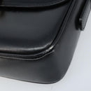 CELINE Gancini Shoulder Bag Leather Black Gold Auth ep13660-9