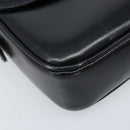 CELINE Gancini Shoulder Bag Leather Black Gold Auth ep13660-14