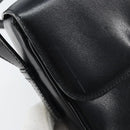 CELINE Gancini Shoulder Bag Leather Black Gold Auth ep13660-10