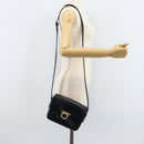 CELINE Gancini Shoulder Bag Leather Black Gold Auth ep13660-25