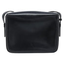 CELINE Gancini Shoulder Bag Leather Black Gold Auth ep13660-2
