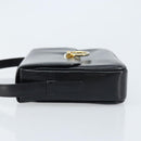 CELINE Gancini Shoulder Bag Leather Black Gold Auth ep13660-4
