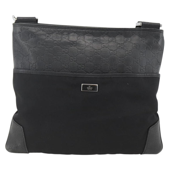 GUCCI Guccissima Shoulder Bag Canvas Black Silver 161822 Auth ep13661