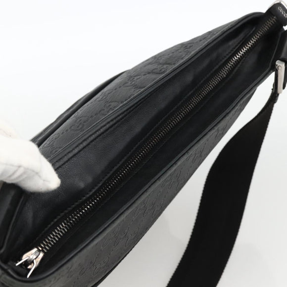 GUCCI Guccissima Shoulder Bag Canvas Black Silver 161822 Auth ep13661