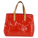 LOUIS VUITTON Monogram Vernis Reade PM Handtas Rood Rouge M91088 LV Auth ep13664-13